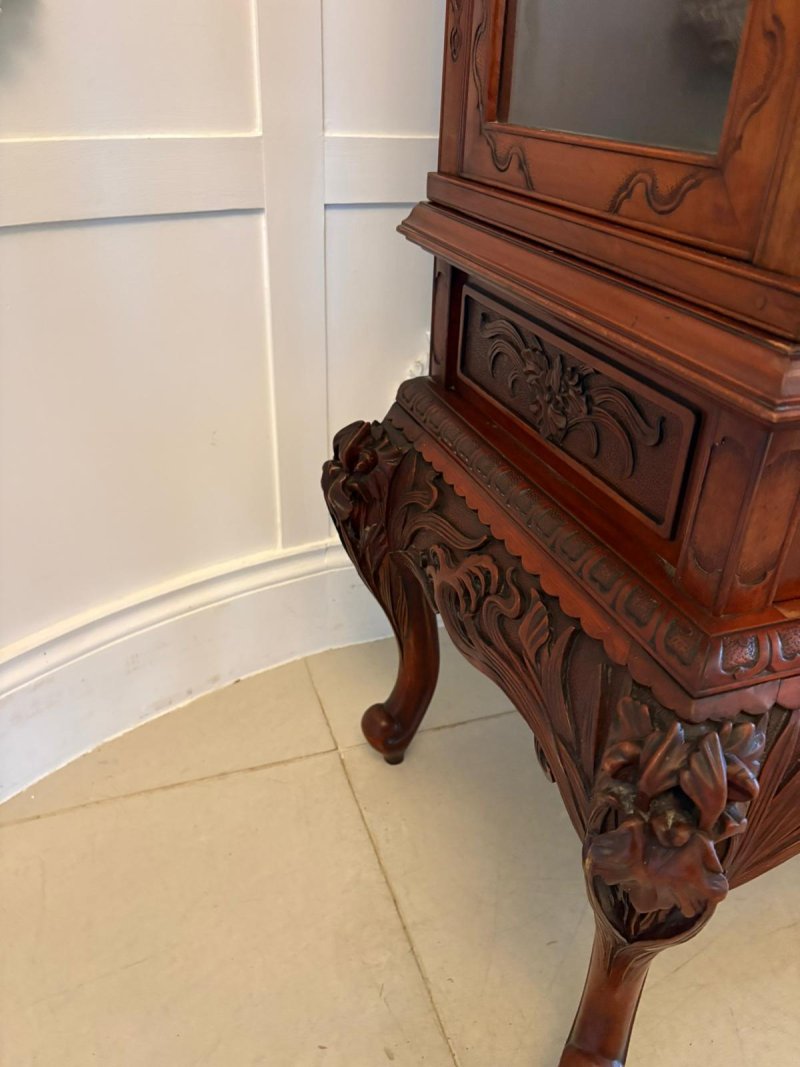 Fabulous Antique Japanese Red Lacquer Hardwood Display Cabinet - Image 18